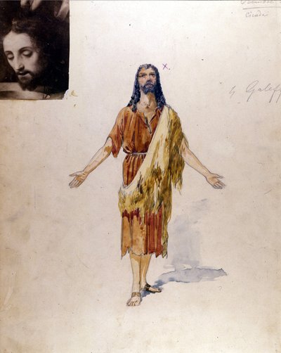 Richard Strauss: Kostým „“ Salome“ od Giuseppe Palantiho (1881-1946) pro roli Jokanaana pro divadlo La Scala v Miláně v roce 1912 od Giuseppe Palanti