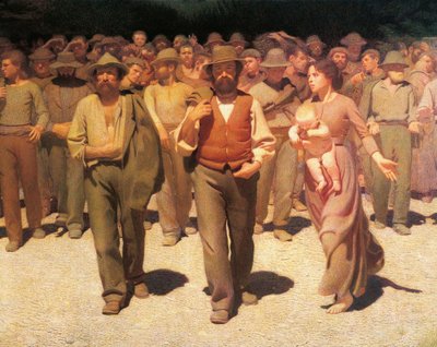 Čtvrtý stát, Giuseppe Pellizza da Volpedo, detail od Giuseppe Pellizza da Volpedo
