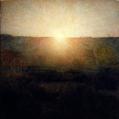 Obraz Vycházející slunce od Giuseppe Pellizzy da Volpeda (1868-1907) 1904 Rozměr.155x155 cm Římská galerie moderního umění od Giuseppe Pellizza da Volpedo