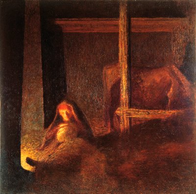 Stará žena ve stodole od Giuseppe Pellizza da Volpedo