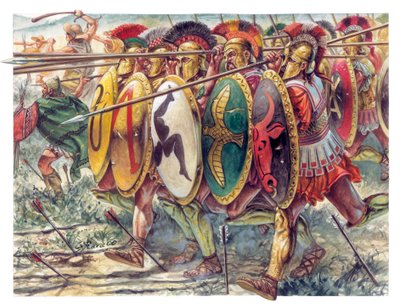 Starověké Řecko: hoplíté, pěchota, těžké zbraně - Ancient greece: hoplites - Illustration by Giuseppe Rava od Giuseppe Rava
