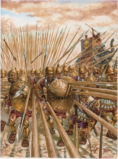 Starověké Řecko: Epirotská falanga Pyrrha I. (378-272 př. n. l.) - Ancient greece: phalanx of Pyrrhus (Pyrrhos) of Epirus - Illustration by Giuseppe Rava od Giuseppe Rava