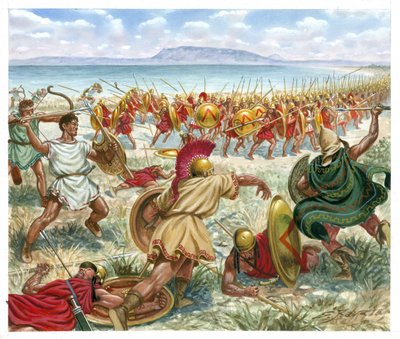 Bitva u Lechaeum od Giuseppe Rava