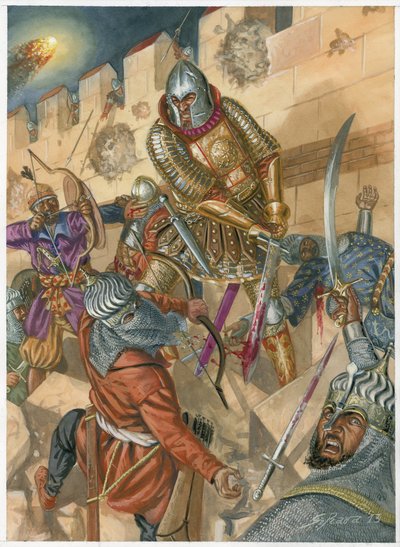 Smrt Konstantina XI Palaiologa a pád Konstantinopole od Giuseppe Rava