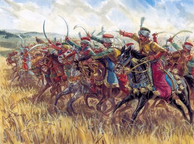 První říše: První císařství: útok mamlúcké jízdy Napoleona I. - Ilustrace Giuseppe Rava od Giuseppe Rava