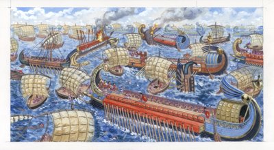 Gnaeus Pompeius Magnus poráží v bitvě cilicijské piráty. od Giuseppe Rava