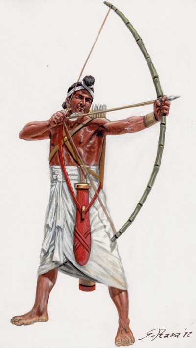 Indický lučištník armády Poros od Giuseppe Rava