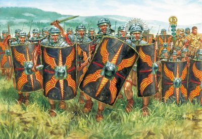Roman antiquite (empire): a group of Roman legionaries - Římská říše: legionáři - Ilustrace Giuseppe Rava od Giuseppe Rava