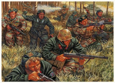 Druhá světová válka: princ Junio Valerio Scipione Borghese (1906-1974) v čele italské jednotky Xe Flotiglia MAS nebo DECIMA MAS nebo X Mas od Giuseppe Rava