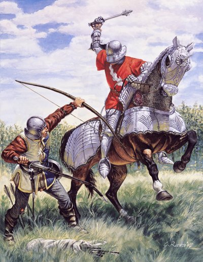 Válka dvou růží (1455-1485): Válka růží: bitva mezi královským rodem Yorků a Lancasterů - The War of Roses: battle fought between House of York and House of Lancaster - (1448-48) od Giuseppe Rava