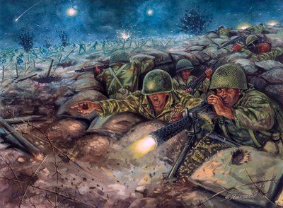 Bitva u Dien Bien Phu, v níž proti sobě stála francouzská armáda a Viet Minh. od Giuseppe Rava