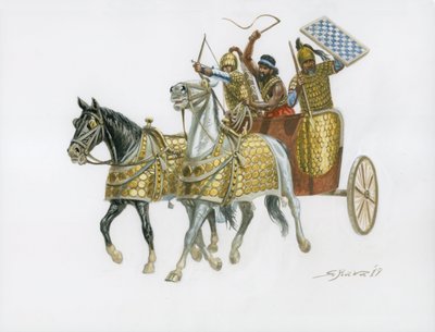 Válečný vůz cananeen 15. století po Kr. od Giuseppe Rava