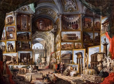 Starověký Řím, asi 1754/57 (olej na plátně) od Giuseppe & Salvi Nicola (1697-1751) Pannini