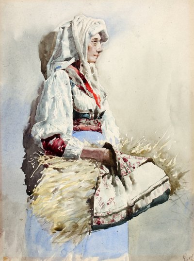 Italská rolnice, konec 19.-začátek 20. století. od Giuseppe Signorini