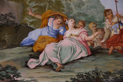 Reprezentace mýtu o Dianě, Domenico a Giuseppe Valeriani, freska od Giuseppe and Valeriani Domenico Valeriani