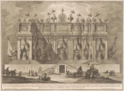 Prima Macchina pro Čínu z roku 1772: Budova zasvěcená čínské filozofii od Giuseppe Vasi, after Giuseppe Palazzi, after Paolo Posi