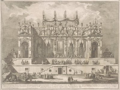 Seconda Macchina pro Čínu z roku 1764: Velkolepá galerie osvětlená v noci od Giuseppe Vasi, after Giuseppe Palazzi, after Paolo Posi