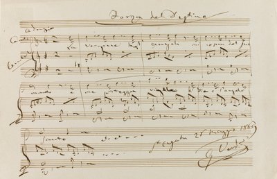 Hudební citát z La forza del destino, St Agata, 28. května 1869, 1869. od Giuseppe Verdi
