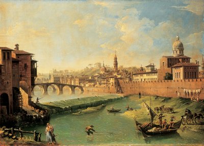 Pohled na Arno a Ponte Alla Carraia od Giuseppe Zocchi