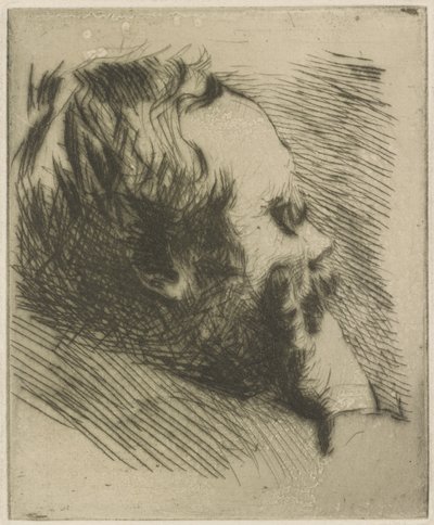 Portrét Edgara Degase, 1875 (suchá jehla) od Giuseppe de Nittis