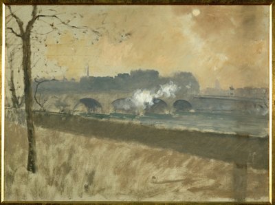 Most přes Seinu (olej na plátně) od Giuseppe or Joseph de Nittis