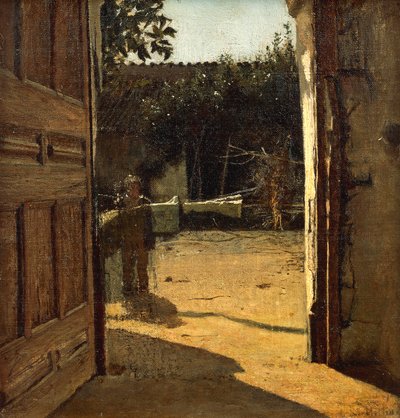 Nádvoří na slunci, interiér venkovského domu od Giuseppe or Joseph de Nittis
