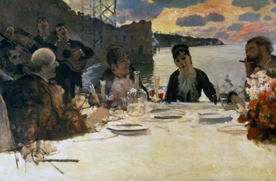 Oběd v Posillipu, kolem roku 1879 (olej na plátně) od Giuseppe or Joseph de Nittis