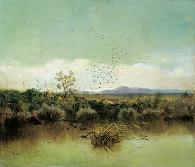 Na břehu Ofanta, Giuseppe de Nittis (1846-1884), olej na plátně, 50x58 cm od Giuseppe or Joseph de Nittis