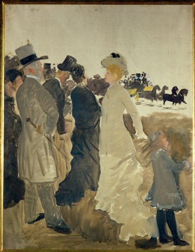 Skica pro dostihy (olej na plátně) od Giuseppe or Joseph de Nittis