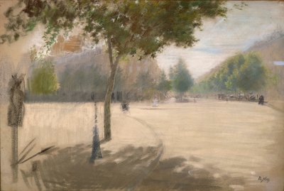 Slunečné náměstí (olej na plátně) od Giuseppe or Joseph de Nittis