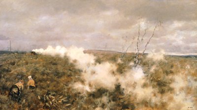 Vlak projíždí od Giuseppe or Joseph de Nittis