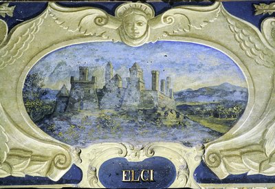 Elci, ze série kartuší zobrazujících obrazy rezidencí ve vlastnictví Conte Pannochieschi d