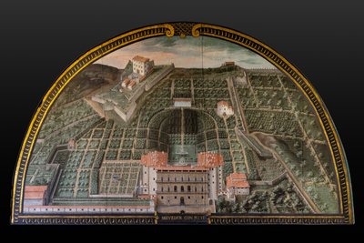 Palác Pitti, zahrady Buboli a pevnost Belvedere ve Florencii od Giusto Utens