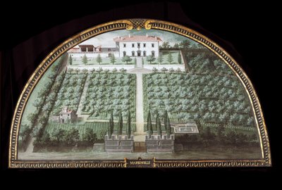 Pohled na Villa di Marignolle poblíž Florencie, Itálie (Tempera od Giusto Utens