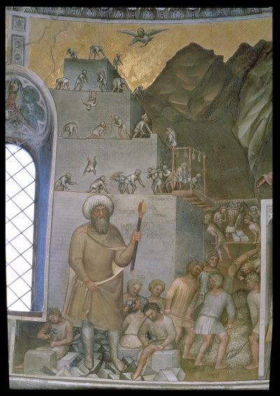 Stavba babylonské věže, 1360-70 od Giusto di Giovanni de Menabuoi