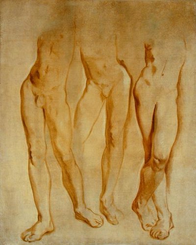Tři studie mužského aktu (olej na plátně) od Glyn Warren Philpot