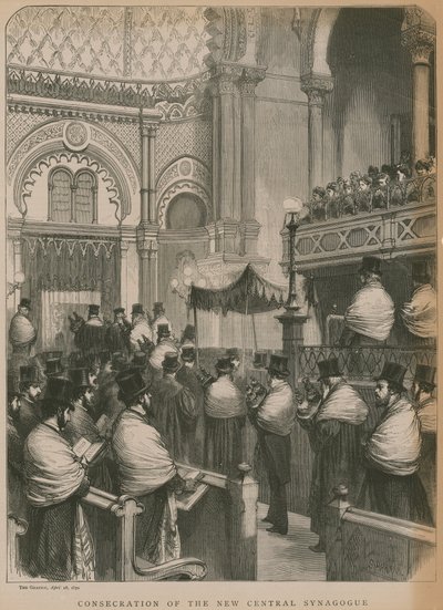 Vysvěcení Nové ústřední synagogy (rytina) od Godefroy Durand
