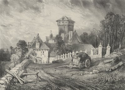 Hrad Pesteil v Polminhac, 1832. od Godefroy Engelmann