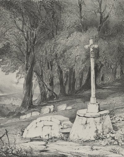 Kříž na silnici z Clermontu do Royal, 1831. od Godefroy Engelmann