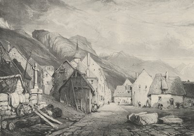 Vjezd do vesnice Les Bains, 1831 od Godefroy Engelmann
