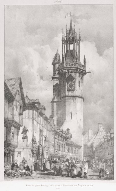 Malebné a romantické cesty ve starověké Francii, Normandii: Tour du Gros-Horlage, Évreux od Godefroy Engelmann