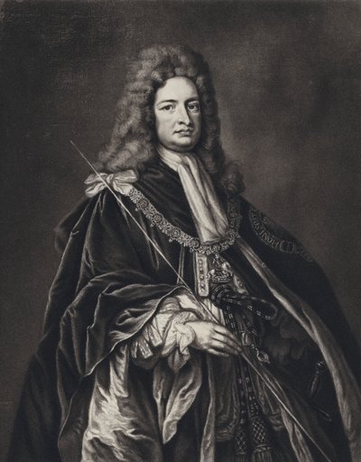 Robert Harley, hrabě z Oxfordu (litho) od Godfrey (after) Kneller