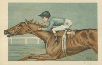 Tod Sloan, americký žokej, 25. května 1899, karikatura Vanity Fair od Godfrey Douglas Giles
