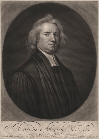 Henricus Aldrich, rytý John Smith (1652-1743), 1696 (mezzotinta) od Godfrey Kneller