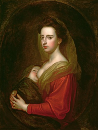 Portrét Lady Mary Boyle (1566-1673) a jejího syna Charlese Boyle († 1720) (olej na plátně v malovaném oválu) od Godfrey Kneller