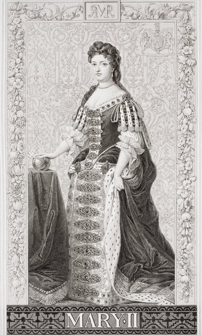 Queen Mary II (1662-94) z „Ilustrace anglické a skotské historie“ svazek II od Godfrey Kneller