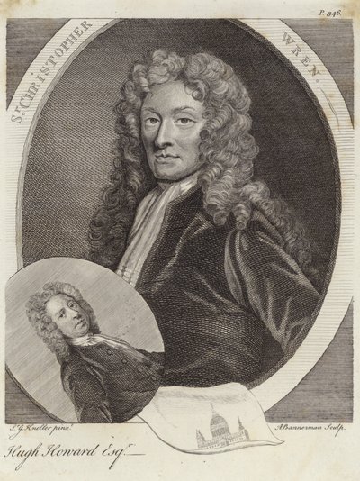 Sir Christopher Wren a Hugh Howard od Godfrey Kneller
