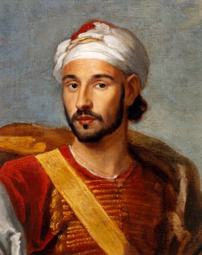 Detail, Muhammad Ohadu, marocký velvyslanec od Godfrey and Wyck Jan (1640 1700) Kneller
