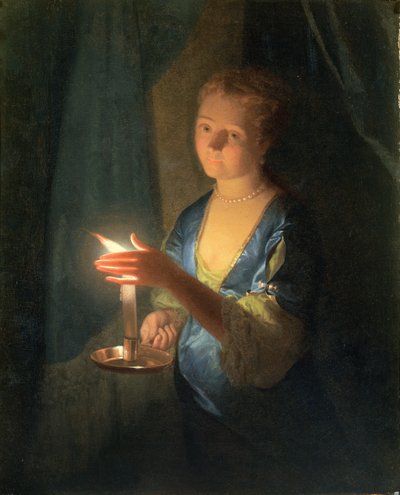 Dáma držící svíčku od Godfried Schalcken