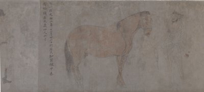 Detail Five Tribute Horses (inkoust a barva na papíře) od Gonglin Li